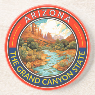 Arizona Travel Art Badge Coaster