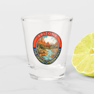 Arizona Travel Art Badge Shot Glass