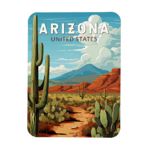 Arizona Travel Art Vintage Magnet