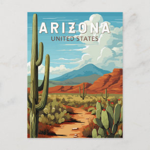 Arizona Travel Art Vintage Postcard