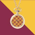 Arizona US State Maroon and Gold Pattern Watch<br><div class="desc">Are you a fan of Arizona?  Show your Arizona pride with this fun watch necklace.</div>