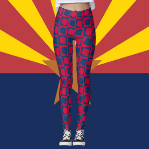 Arizona US State Red and Blue Pattern Leggings