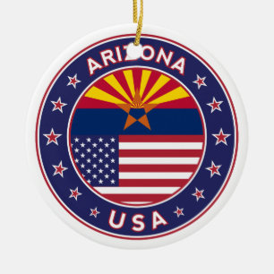 Arizona, USA states Ceramic Ornament