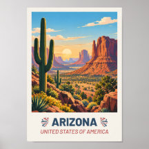 Arizona USA – Vintage Travel Poster