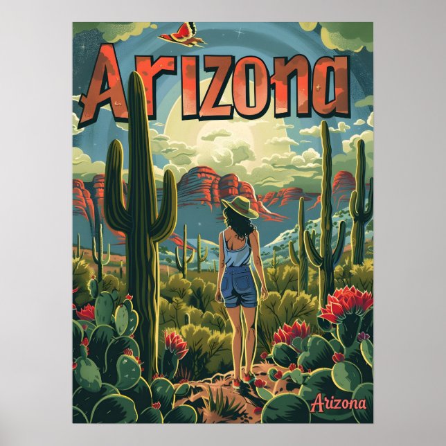 Arizona Vintage Illustration Poster (Front)