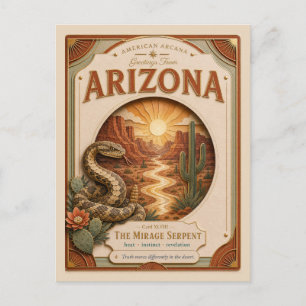 Arizona Vintage Paper Cut American Arcana Postcard