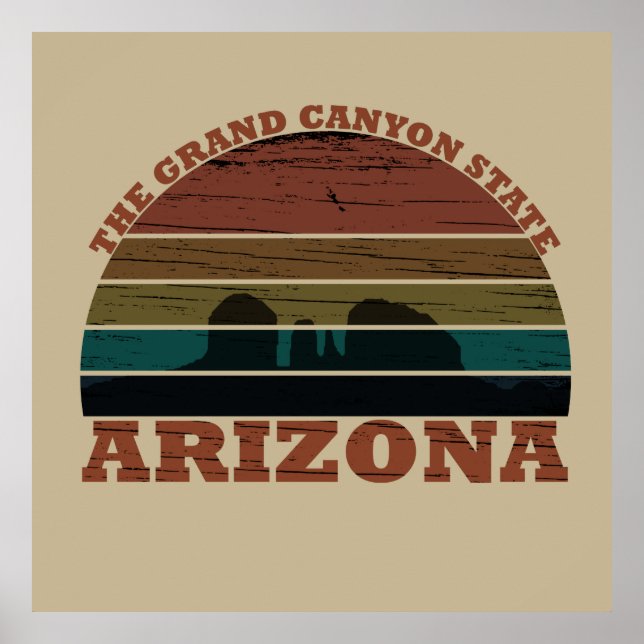 arizona vintage sunset landscape az poster (Front)