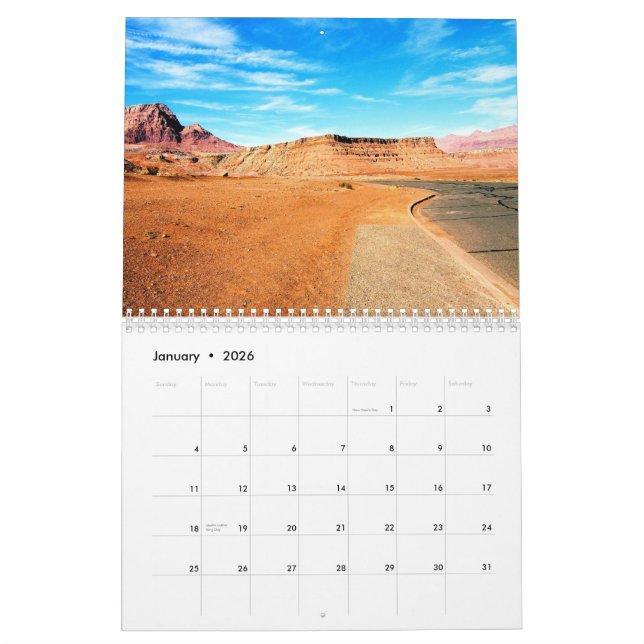 Arizona Vistas Calendar (Jan 2026)