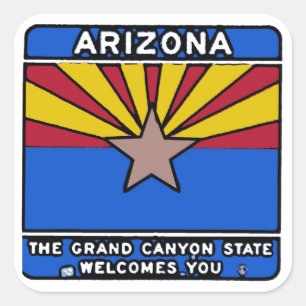 Arizona welcome sign decorative square stickers