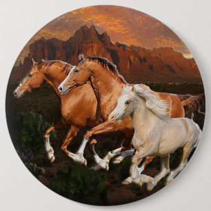 Arizona Wild horses 6 Cm Round Badge