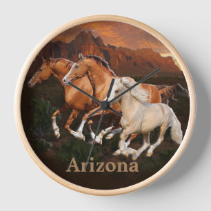 Arizona Wild horses Clock