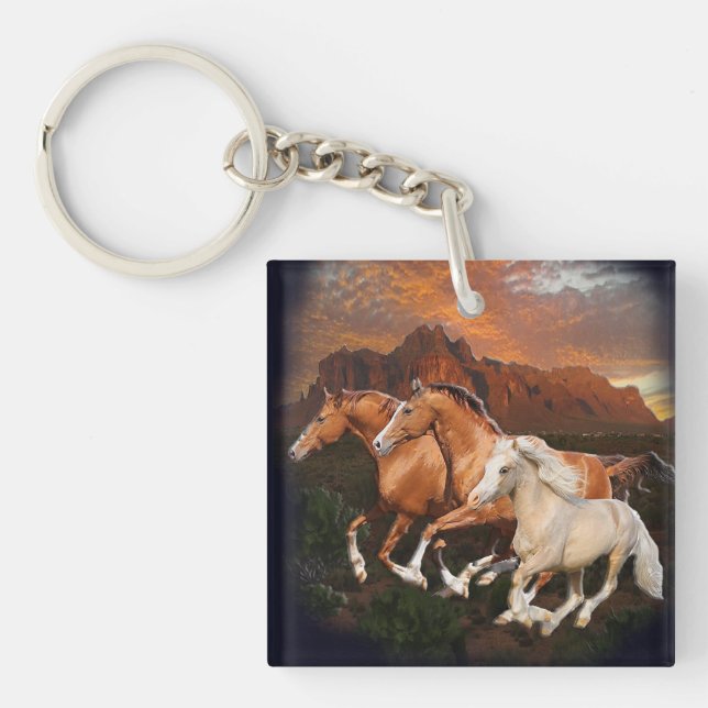 Arizona Wild horses Key Ring (Front)