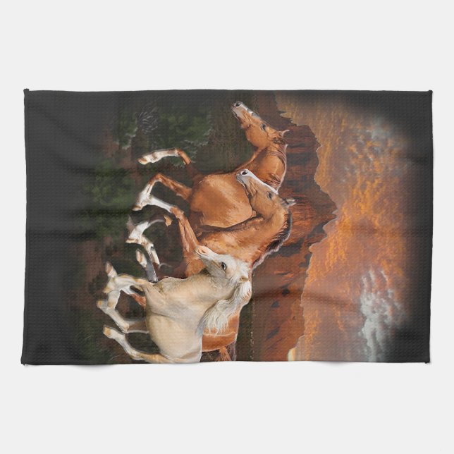 Arizona Wild horses Tea Towel (Horizontal)