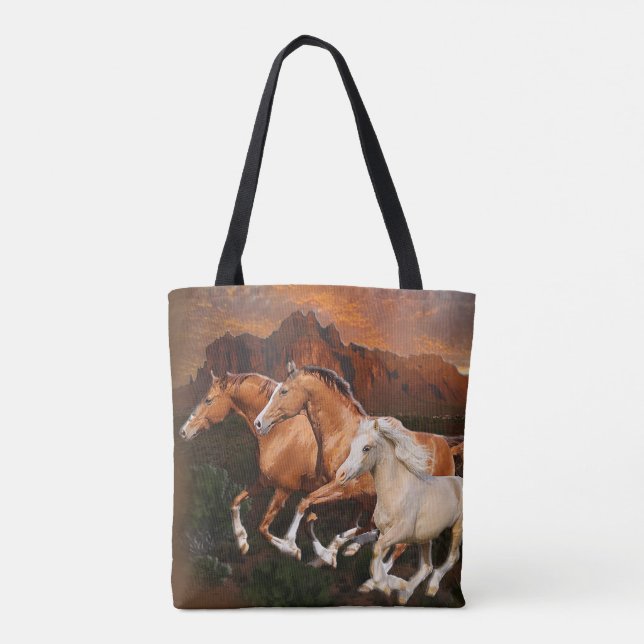 Arizona Wild horses Tote Bag (Back)