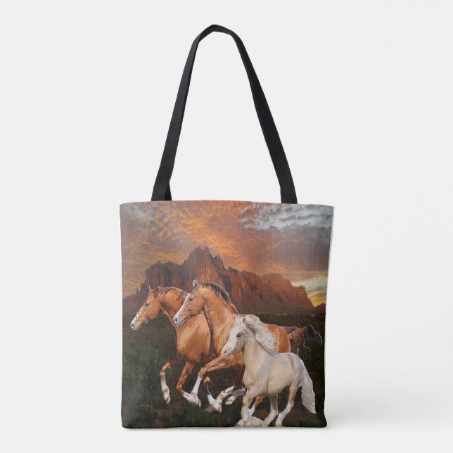 Arizona Wild horses Tote Bag (Back)