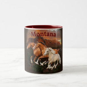 Arizona Wild horses Two-Tone Coffee Mug