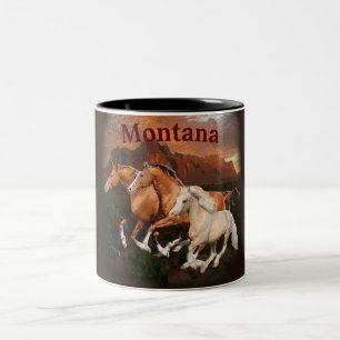Arizona Wild horses Two-Tone Coffee Mug