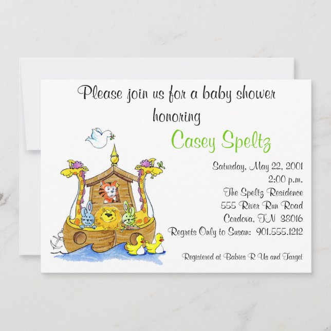 Ark Baby Shower Invitation (Front)