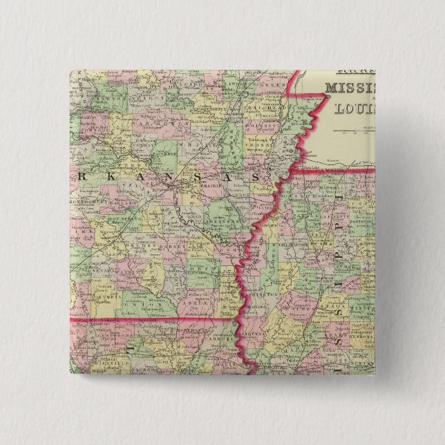 Ark, Miss, La 15 Cm Square Badge (Front)