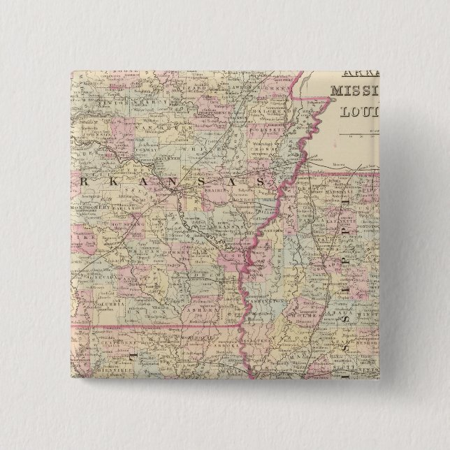 Ark, Miss, La 2 15 Cm Square Badge (Front)