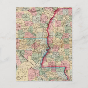 Ark, Miss, La Map by Mitchell Postcard