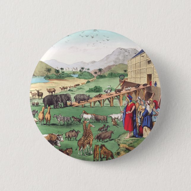 Ark of Noah with animals 6 Cm Round Badge (Front)