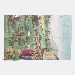 Ark of Noah with animals Tea Towel