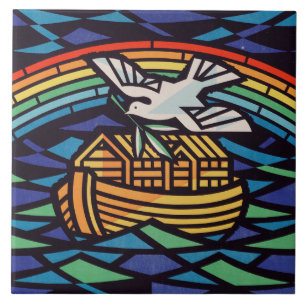 Ark of Noah with Holy Spirit Ceramic Tile