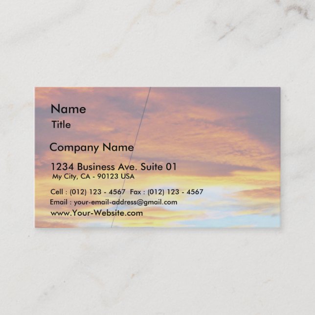 Ark Orange Sky At Sunset Business Card (Front)