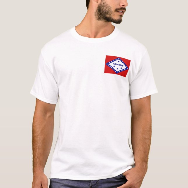 Arkansan Flag + Map T-Shirt (Front)