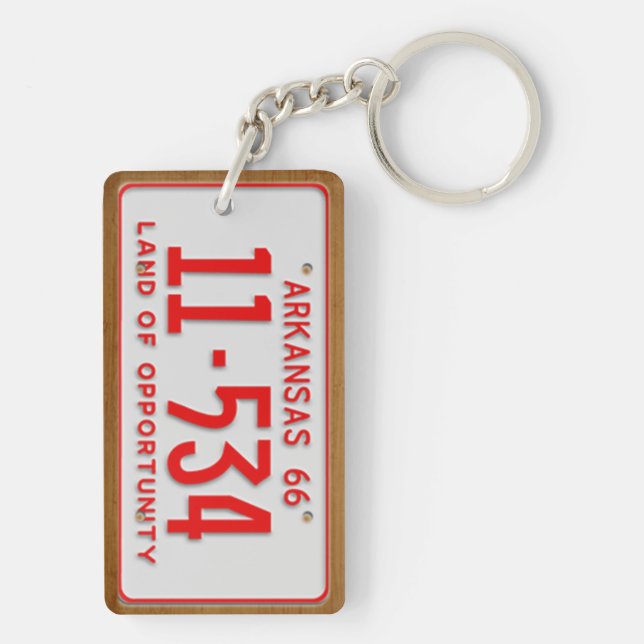 Arkansas 1966 Vintage License Plate Keychain (Back)