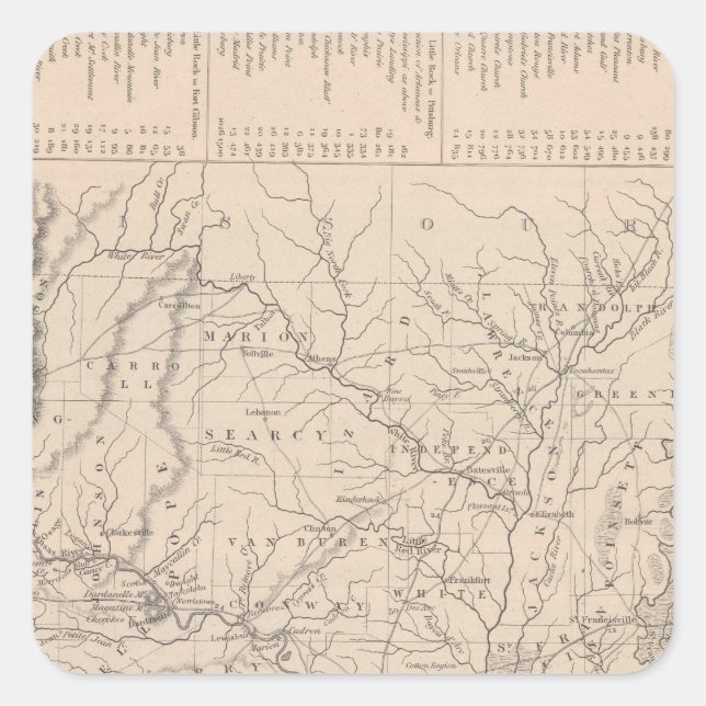 Arkansas 2 square sticker (Front)