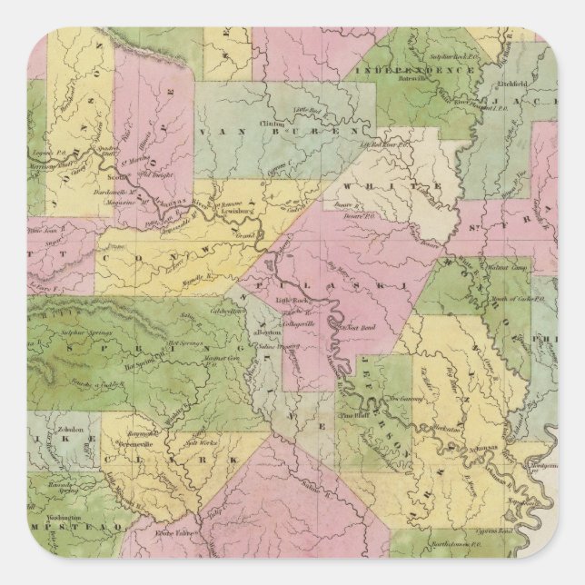 Arkansas 3 square sticker (Front)