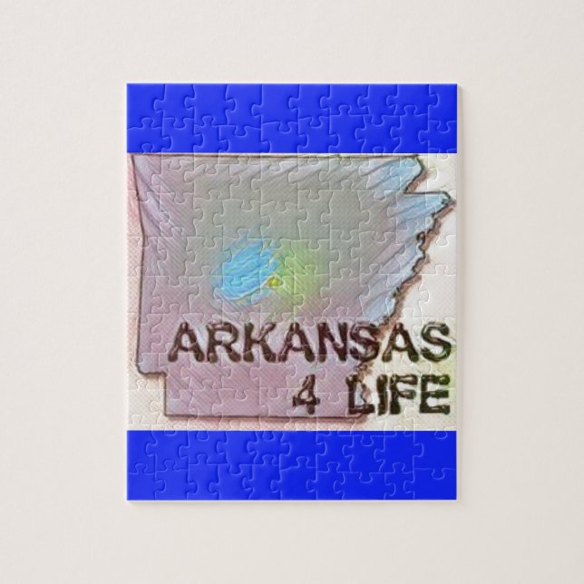 "Arkansas 4 Life" State Map Pride Design Jigsaw Puzzle (Vertical)