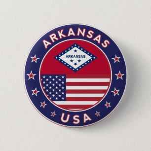 Arkansas 6 Cm Round Badge