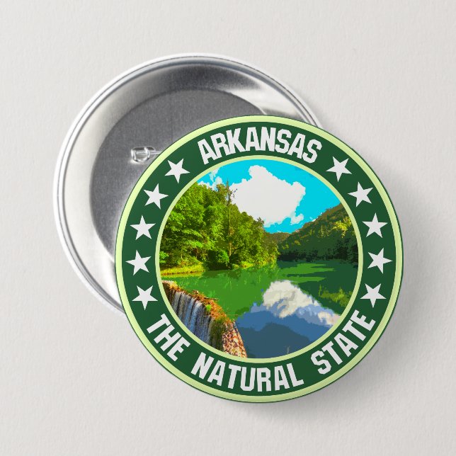Arkansas 7.5 Cm Round Badge (Front & Back)