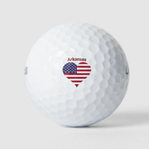 Arkansas American Flag Heart Golf Balls