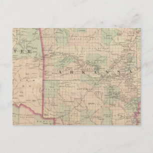 Arkansas and portion of Indian Territory Postcard
