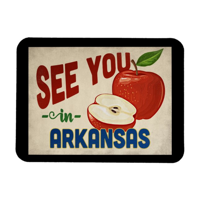 Arkansas Apple - Vintage Travel Magnet (Horizontal)