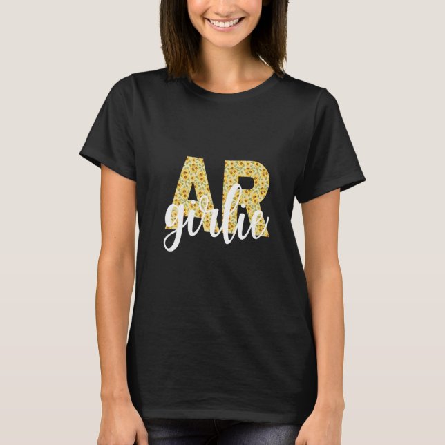 Arkansas AR Girl State Pride Simply Cute Sunflower T-Shirt (Front)