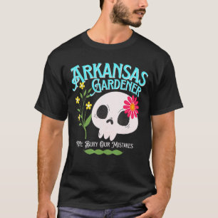 Arkansas Ar State Rebellious Gardener Cute Skull F T-Shirt