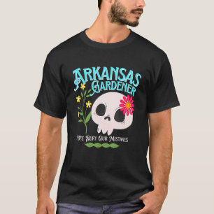 Arkansas Ar State Rebellious Gardener Cute Skull F T-Shirt