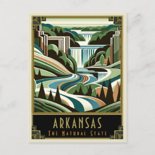 Arkansas   Art Deco Postcard
