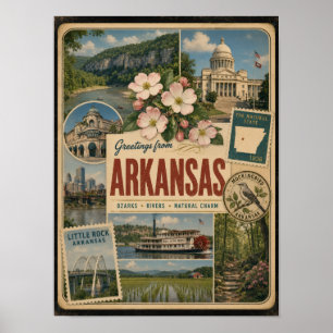 Arkansas Authentic Vintage Style Poster