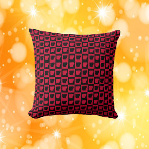 Arkansas Black and Red Pattern Cushion