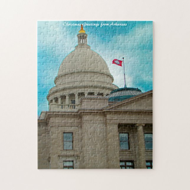 Arkansas Capital Building. Christmas Greetings Jigsaw Puzzle (Vertical)