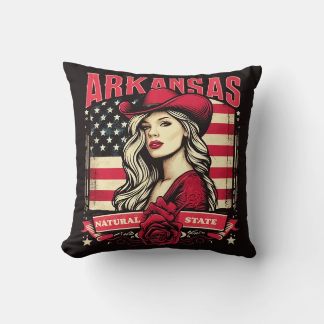Arkansas Cowgirl Cushion (Front)