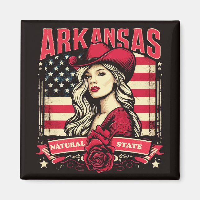 Arkansas Cowgirl Magnet (Front)