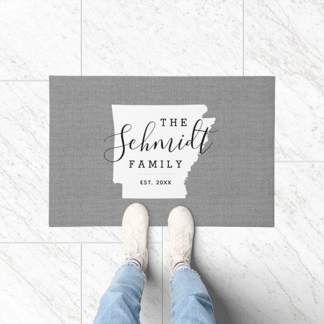Arkansas Family Monogram State Doormat (Indoor)