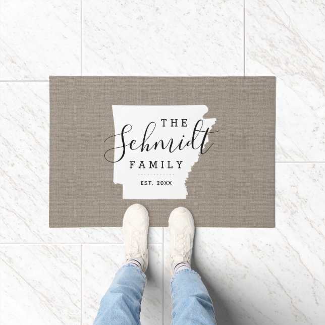 Arkansas Family Monogram State Doormat (Indoor)